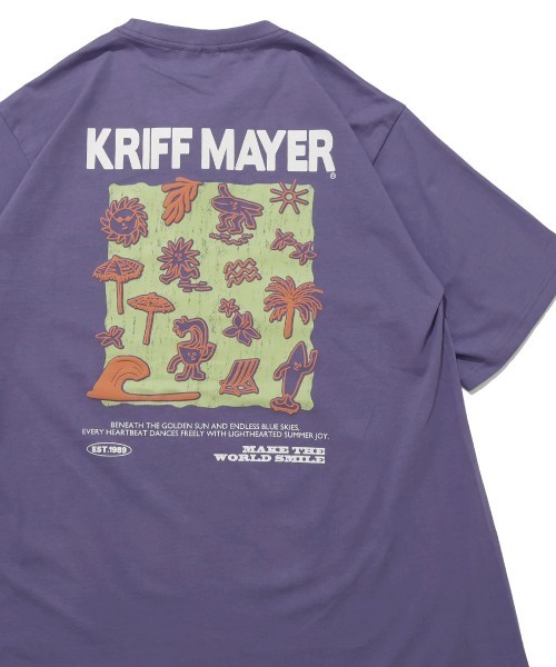 KRIFF MAYER Lady's Collection(クリフメイヤーレディースコレクション)の「【本体綿100%】プリント半袖チュニック(ゆるキャラ)(Tシャツ/カットソー・レディース・チャコール/カラフル/オフホワイト/パープル/ベージュ・LARGE/MEDIUM)」の4枚目の写真