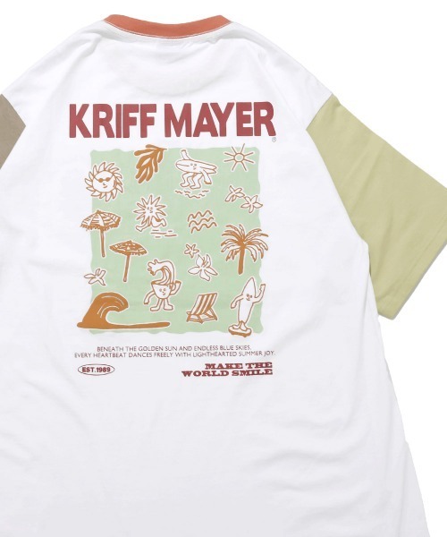 KRIFF MAYER Lady's Collection(クリフメイヤーレディースコレクション)の「【本体綿100%】プリント半袖チュニック(ゆるキャラ)(Tシャツ/カットソー・レディース・チャコール/カラフル/オフホワイト/パープル/ベージュ・LARGE/MEDIUM)」の5枚目の写真