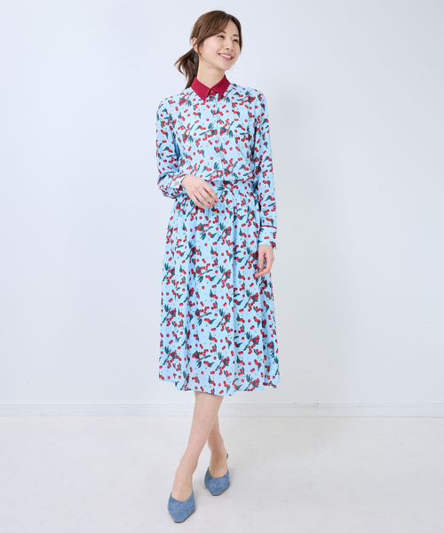 NARACAMICIE（ナラカミーチェ）の「【NARACAMICIE】チェリー柄配色シャツ衿長袖ブラウス（シャツ/ブラウス・レディース・ネイビー/ブルー・L/M）」の11枚目の写真