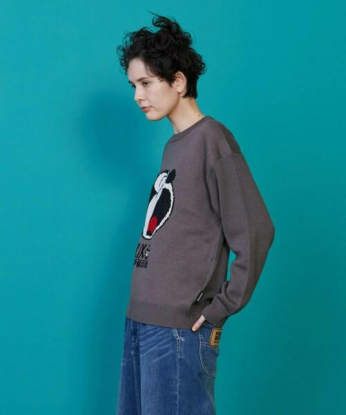 FRAPBOIS（フラボア）の「FELIX フェイスニット（ニット/セーター・レディース・チャコールグレー・1/2）」の2枚目の写真