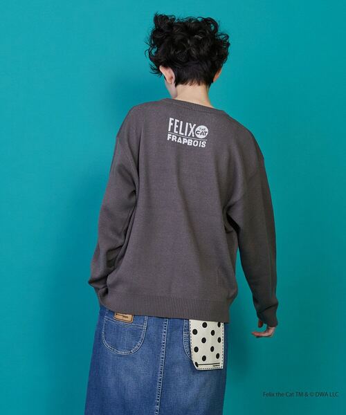 FRAPBOIS（フラボア）の「FELIX フェイスニット（ニット/セーター・レディース・チャコールグレー・1/2）」の3枚目の写真