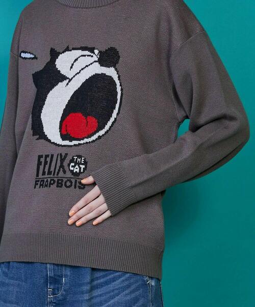 FRAPBOIS（フラボア）の「FELIX フェイスニット（ニット/セーター・レディース・チャコールグレー・1/2）」の5枚目の写真