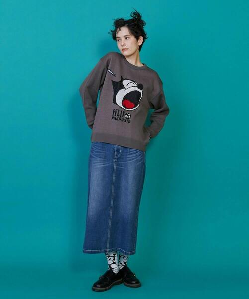 FRAPBOIS（フラボア）の「FELIX フェイスニット（ニット/セーター・レディース・チャコールグレー・1/2）」の9枚目の写真