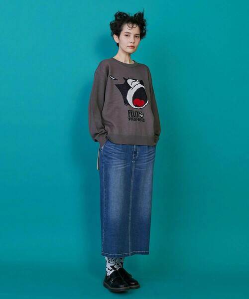 FRAPBOIS（フラボア）の「FELIX フェイスニット（ニット/セーター・レディース・チャコールグレー・1/2）」の11枚目の写真