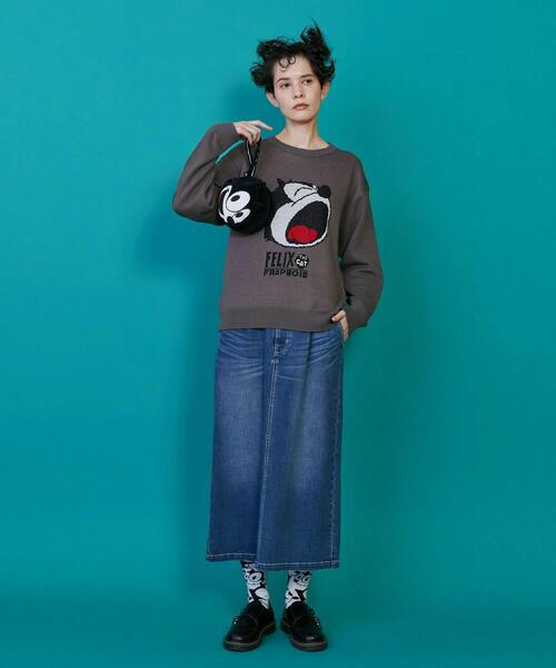 FRAPBOIS（フラボア）の「FELIX フェイスニット（ニット/セーター・レディース・チャコールグレー・1/2）」の12枚目の写真