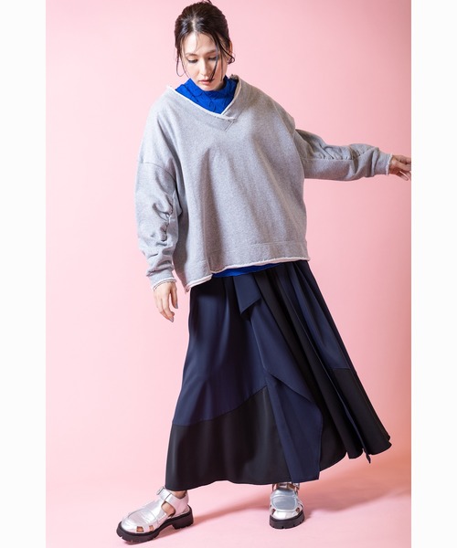 OSMOSIS（オズモーシス）の「ピンタックハイネックTシャツ（Tシャツ/カットソー・レディース・ブルー/ブラック/アイボリー/ライトパープル・ONE SIZE）」の12枚目の写真