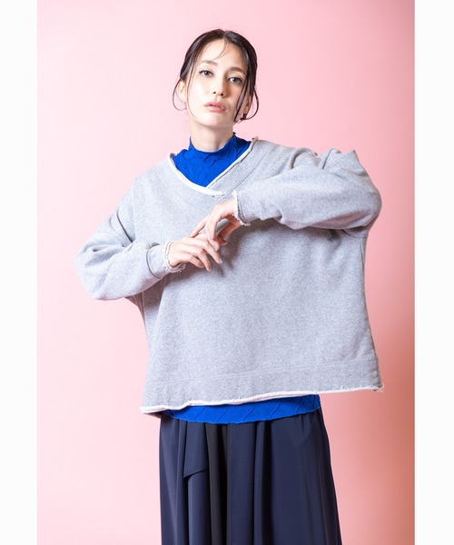 OSMOSIS（オズモーシス）の「ピンタックハイネックTシャツ（Tシャツ/カットソー・レディース・ブルー/ブラック/アイボリー/ライトパープル・ONE SIZE）」の13枚目の写真