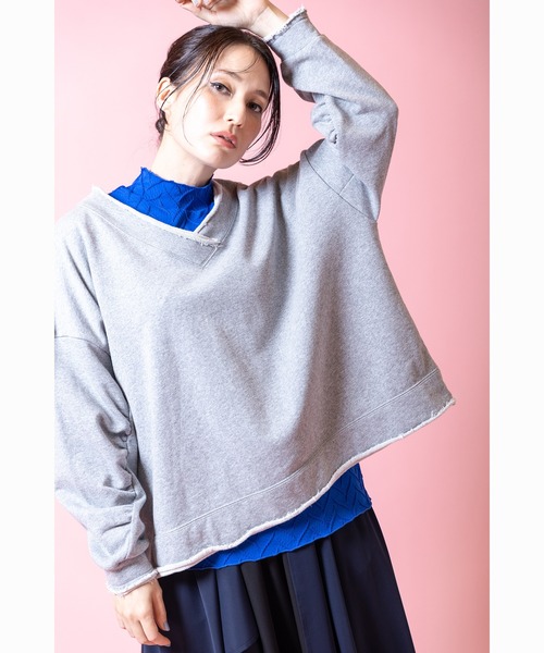 OSMOSIS（オズモーシス）の「ピンタックハイネックTシャツ（Tシャツ/カットソー・レディース・ブルー/ブラック/アイボリー/ライトパープル・ONE SIZE）」の14枚目の写真