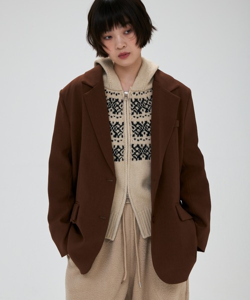 full/fill.(フルフィル)の「light over jacket / ライトオーバージャケット(テーラードジャケット・レディース・グレー/ブラウン・FREE)」の1枚目の写真