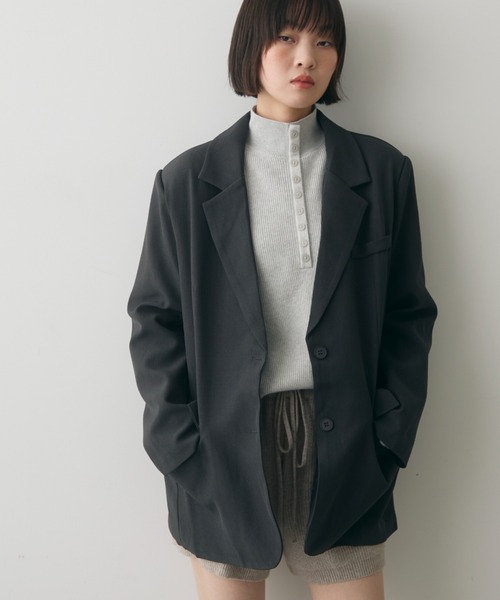 full/fill.(フルフィル)の「light over jacket / ライトオーバージャケット(テーラードジャケット・レディース・グレー/ブラウン・FREE)」の2枚目の写真