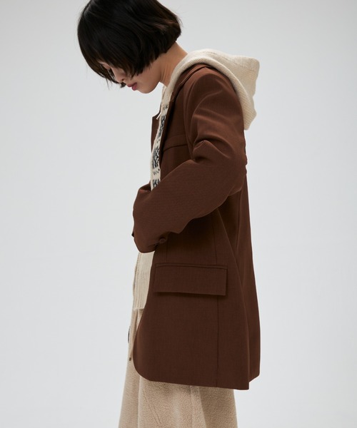 full/fill.(フルフィル)の「light over jacket / ライトオーバージャケット(テーラードジャケット・レディース・グレー/ブラウン・FREE)」の5枚目の写真