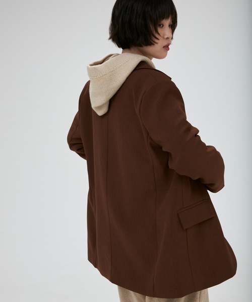 full/fill.(フルフィル)の「light over jacket / ライトオーバージャケット(テーラードジャケット・レディース・グレー/ブラウン・FREE)」の6枚目の写真