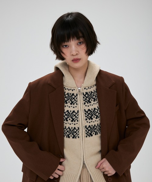 full/fill.(フルフィル)の「light over jacket / ライトオーバージャケット(テーラードジャケット・レディース・グレー/ブラウン・FREE)」の9枚目の写真