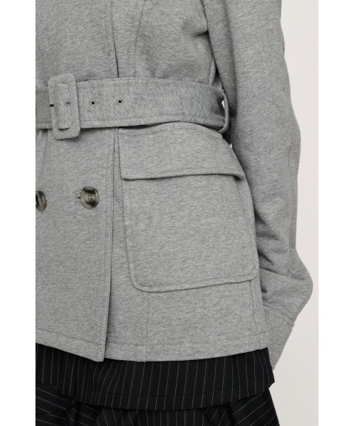 SLY（スライ）の「SWEAT FABRIC PEA COAT スウェットファブリックピーコ―ト 春服（ピーコート・レディース・ブラック/杢グレー・FREE）」の15枚目の写真