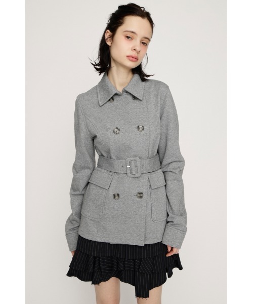 SLY（スライ）の「SWEAT FABRIC PEA COAT スウェットファブリックピーコ―ト 春服（ピーコート・レディース・ブラック/杢グレー・FREE）」の7枚目の写真