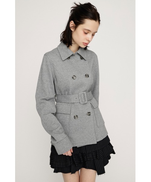 SLY（スライ）の「SWEAT FABRIC PEA COAT スウェットファブリックピーコ―ト 春服（ピーコート・レディース・ブラック/杢グレー・FREE）」の9枚目の写真