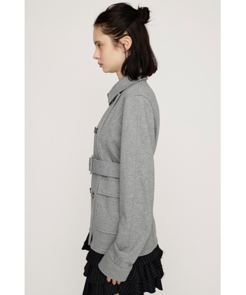 SLY（スライ）の「SWEAT FABRIC PEA COAT スウェットファブリックピーコ―ト 春服（ピーコート・レディース・ブラック/杢グレー・FREE）」の11枚目の写真