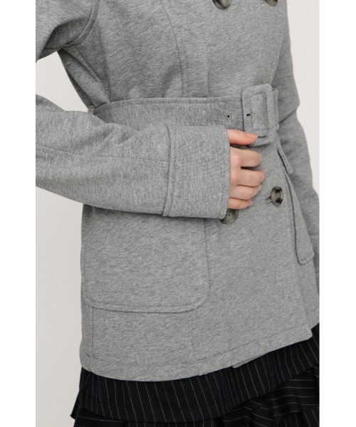 SLY（スライ）の「SWEAT FABRIC PEA COAT スウェットファブリックピーコ―ト 春服（ピーコート・レディース・ブラック/杢グレー・FREE）」の14枚目の写真