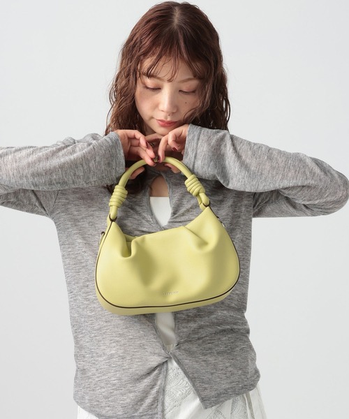 BAYFLOW（ベイフロー）の「[500mlのペットボトルも入る]ノットワンハンドルショルダーバッグ（ハンドバッグ・レディース・ブラック/ベージュ/ライトグリーン・FREE）」の10枚目の写真