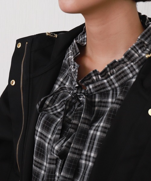 libelle more（リベル モア）の「【テフロン加工／防汚機能／撥水】Eツイルギャザーブルゾン マウンテンパーカー（マウンテンパーカー・レディース・ブラック/オリーブ/グレイッシュベージュ/アイボリー/ネイビー・L/M）」の19枚目の写真