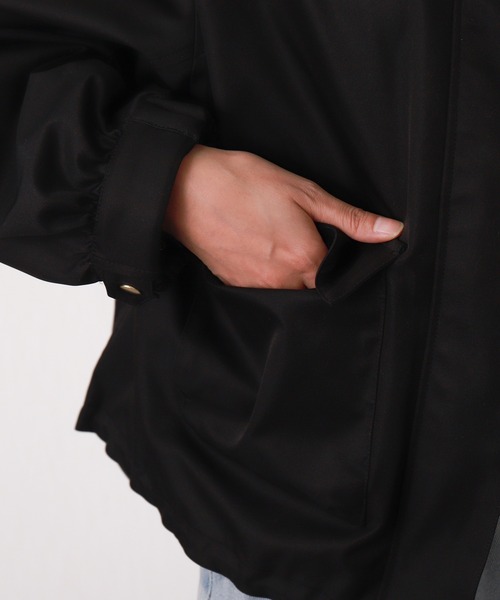 libelle more（リベル モア）の「【テフロン加工／防汚機能／撥水】Eツイルギャザーブルゾン マウンテンパーカー（マウンテンパーカー・レディース・ブラック/オリーブ/グレイッシュベージュ/アイボリー/ネイビー・L/M）」の21枚目の写真