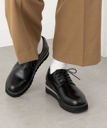 【HAUS】SHARK SOLE PLAIN TOE SHOES　/　シャークソールプレーントゥシューズ PU レザーシューズ
