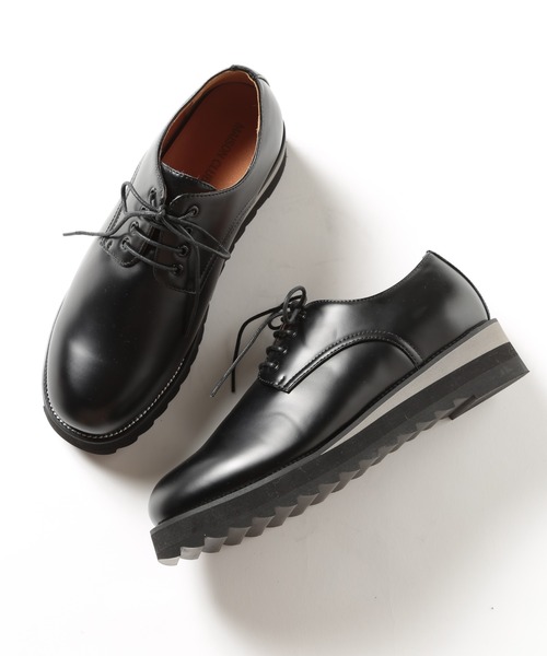 HAUS(ハウス)の「【HAUS】SHARK SOLE PLAIN TOE SHOES / シャークソールプレーントゥシューズ PU レザーシューズ(ドレスシューズ・メンズ・ブラック・S/LL/L/M)」の5枚目の写真