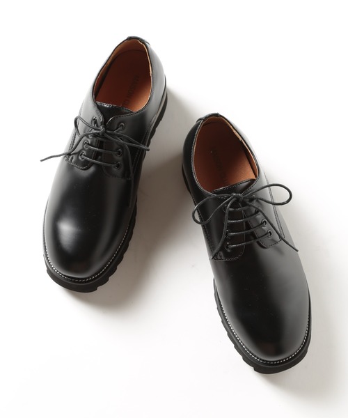 HAUS(ハウス)の「【HAUS】SHARK SOLE PLAIN TOE SHOES / シャークソールプレーントゥシューズ PU レザーシューズ(ドレスシューズ・メンズ・ブラック・S/LL/L/M)」の6枚目の写真