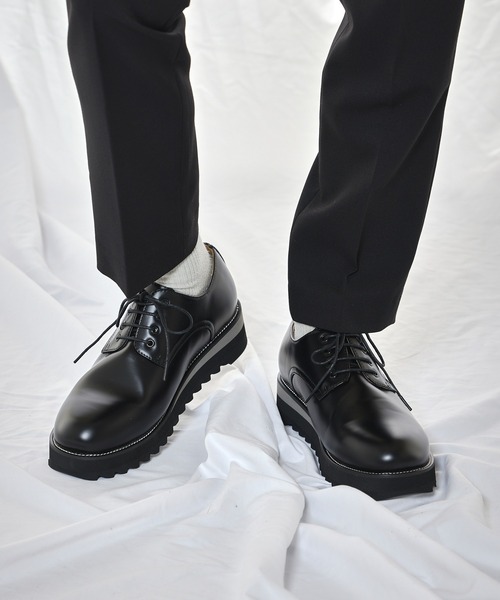 HAUS(ハウス)の「【HAUS】SHARK SOLE PLAIN TOE SHOES / シャークソールプレーントゥシューズ PU レザーシューズ(ドレスシューズ・メンズ・ブラック・S/LL/L/M)」の17枚目の写真