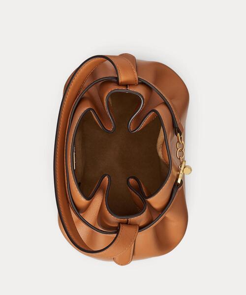 LAUREN RALPH LAUREN（ローレン ラルフ ローレン）の「レザー ミディアム Blaike バケット バッグ（ハンドバッグ・レディース・ブラウン・ONE）」の4枚目の写真