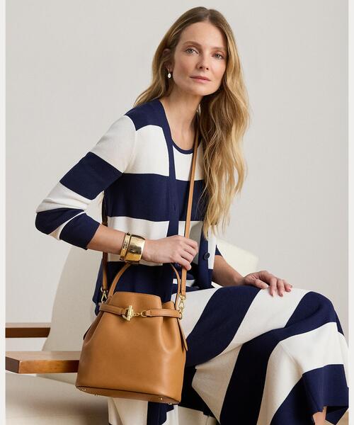 LAUREN RALPH LAUREN（ローレン ラルフ ローレン）の「レザー ミディアム Blaike バケット バッグ（ハンドバッグ・レディース・ブラウン・ONE）」の6枚目の写真