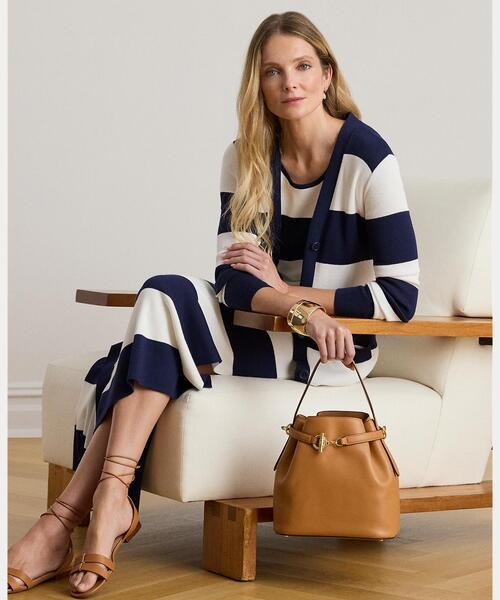 LAUREN RALPH LAUREN（ローレン ラルフ ローレン）の「レザー ミディアム Blaike バケット バッグ（ハンドバッグ・レディース・ブラウン・ONE）」の7枚目の写真