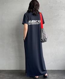 AMERICANA | 【WEB先行予約】[Americana/アメリカーナ] 別注 AMERICANA バックロゴプリント マキシ丈ワンピース(ワンピース)