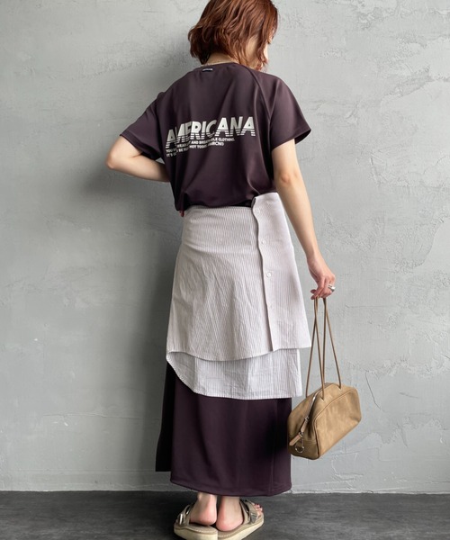 AMERICANA（アメリカーナ）の「【WEB先行予約】[Americana/アメリカーナ] 別注 AMERICANA バックロゴプリント マキシ丈ワンピース（ワンピース・レディース・ブラック/ブラウン/オリーブ・ONE SIZE）」の16枚目の写真