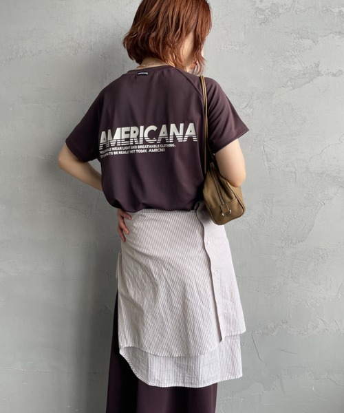 AMERICANA（アメリカーナ）の「【WEB先行予約】[Americana/アメリカーナ] 別注 AMERICANA バックロゴプリント マキシ丈ワンピース（ワンピース・レディース・ブラック/ブラウン/オリーブ・ONE SIZE）」の12枚目の写真