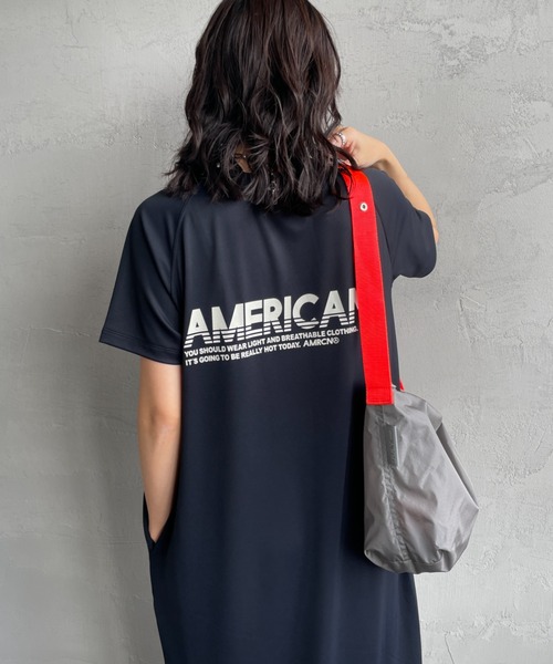 AMERICANA（アメリカーナ）の「【WEB先行予約】[Americana/アメリカーナ] 別注 AMERICANA バックロゴプリント マキシ丈ワンピース（ワンピース・レディース・ブラック/ブラウン/オリーブ・ONE SIZE）」の4枚目の写真