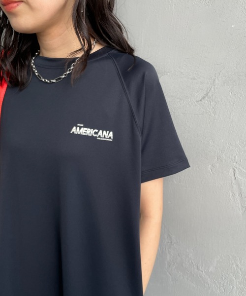 AMERICANA（アメリカーナ）の「【WEB先行予約】[Americana/アメリカーナ] 別注 AMERICANA バックロゴプリント マキシ丈ワンピース（ワンピース・レディース・ブラック/ブラウン/オリーブ・ONE SIZE）」の8枚目の写真