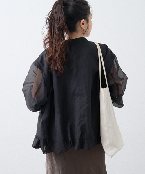 CIAOPANIC TYPY（チャオパニックティピー）の「リップストップ裾バルーン2WAYMA-1（ブルゾン・レディース・ピンク/ブラック/オフホワイト・ONE SIZE）」の5枚目の写真