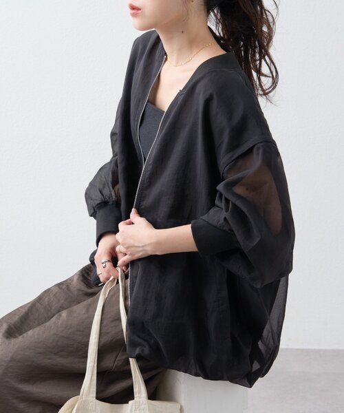 CIAOPANIC TYPY（チャオパニックティピー）の「リップストップ裾バルーン2WAYMA-1（ブルゾン・レディース・ピンク/ブラック/オフホワイト・ONE SIZE）」の6枚目の写真