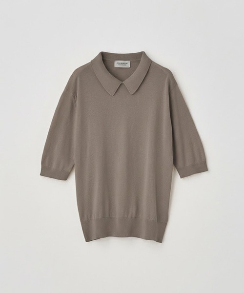 JOHN SMEDLEY 半袖 ポロシャツ カットソー #S ベージュ系 JOHN SMEDLEY｜ジョン スメドレーのポロシャツ（ベージュ系・半袖