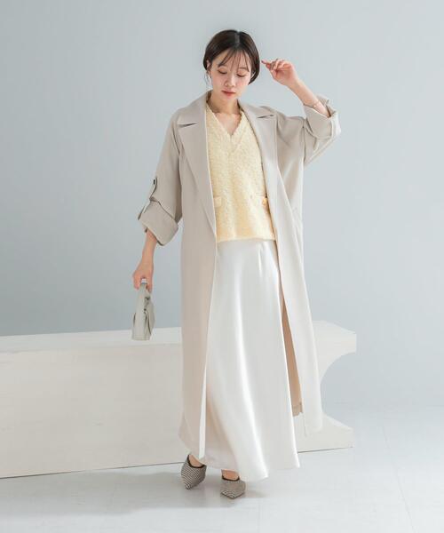 URBAN RESEARCH ROSSO WOMEN（アーバンリサーチ　ロッソ）の「ヴィンテージシルキーサテンイージースカート（スカート・レディース・オフホワイト/ネイビー・36/38）」の20枚目の写真