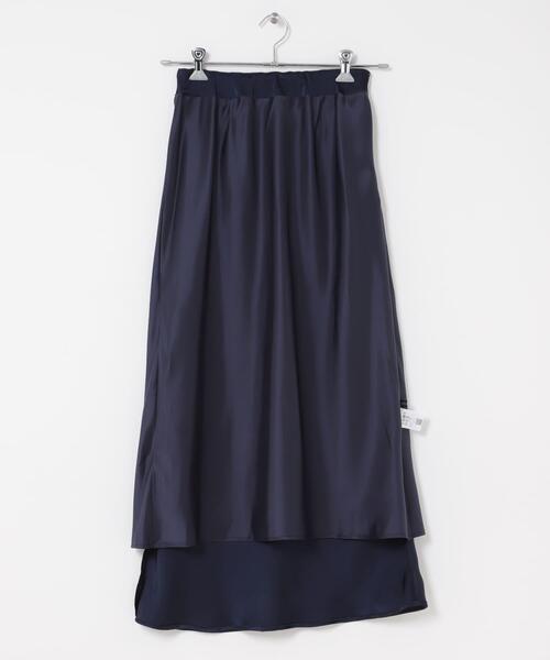 URBAN RESEARCH ROSSO WOMEN（アーバンリサーチ　ロッソ）の「ヴィンテージシルキーサテンイージースカート（スカート・レディース・オフホワイト/ネイビー・36/38）」の6枚目の写真