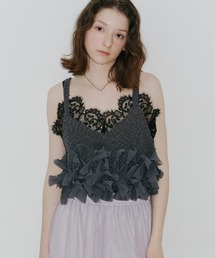 J1U by LA BELLE ETUDE（ジユウバイラベルエチュード）の「メニーリボンサマーニットビスチェⅢ【セットアップ対応】（その他トップス）」