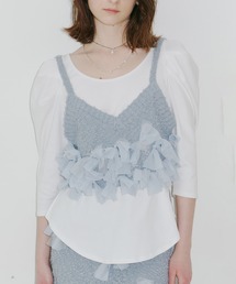 J1U by LA BELLE ETUDE（ジユウバイラベルエチュード）の「メニーリボンサマーニットビスチェⅢ【セットアップ対応】（その他トップス）」