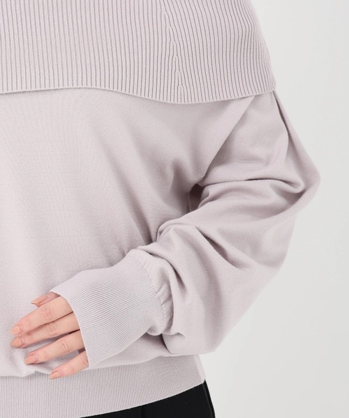 STRAWBERRY-FIELDS（ストロベリーフィールズ）の「コンフォートイネス_オフショルダ―ニット（ニット/セーター・レディース・オフホワイト/ライトグレー・2）」の8枚目の写真