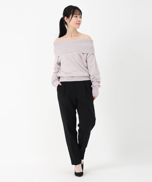 STRAWBERRY-FIELDS（ストロベリーフィールズ）の「コンフォートイネス_オフショルダ―ニット（ニット/セーター・レディース・オフホワイト/ライトグレー・2）」の10枚目の写真