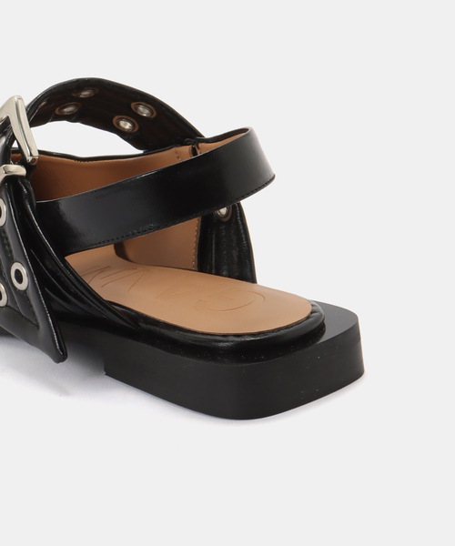 GANNI（ガニー）の「GANNI / ガニー Feminine Buckle Ballerina Naplack（サンダル・レディース・ブラック・38/37/36）」の7枚目の写真