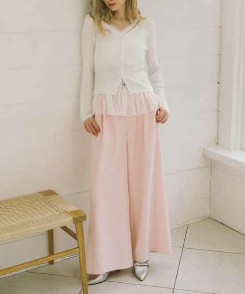 archives（アルシーヴ）の「レイヤードレースＴＯＰＳ×ニットカーディガンＳＥＴ（ニット/セーター・レディース・イエロー/オフホワイト/グレー/ブラック・MEDIUM）」の11枚目の写真