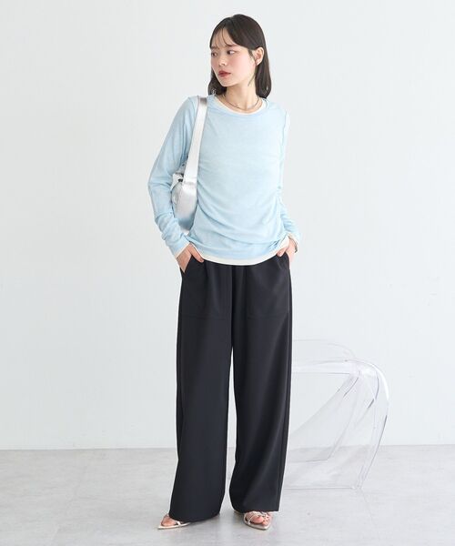 earth music&ecology（アースミュージックアンドエコロジー）の「リラックスベイカーパンツ（その他パンツ・レディース・ブラック/ホワイト系その他2/グレー/イエロー・FREE）」の8枚目の写真