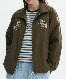 KRUXH（クルクス）の「Unicorn Embroidered Sukajan blouson -  Khaki（MA-1）」